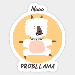 Llama / Yoga Llama / No Probllama / Funny Llama Doing Yoga / Cute Llama / Amazing Yoga Design Sticker